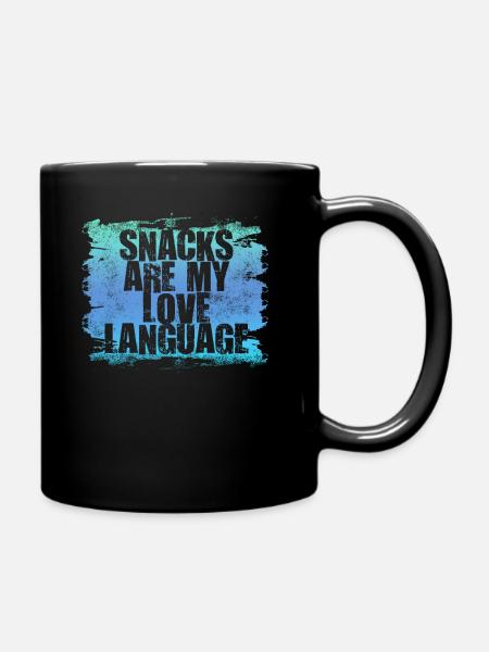 Snacks sind meine Liebessprache - Tasse einfarbig - Schwarz