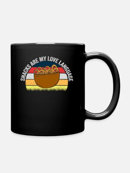Snacks sind meine Liebessprache - Tasse einfarbig - Schwarz