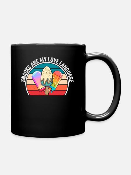 Snacks sind meine Liebessprache - Tasse einfarbig - Schwarz