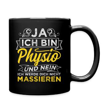 Physiotherapeut Physio Spruch Therapeut Geschenk M - Tasse einfarbig - Schwarz - Rechts