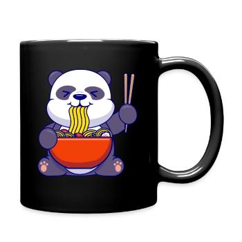 Panda Bär Ramen Esser Japanische Nudelsuppe Tier - Tasse einfarbig - Schwarz - Rechts