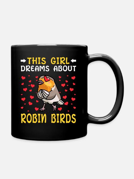 Rotkehlchen Vogel - Tasse einfarbig - Schwarz