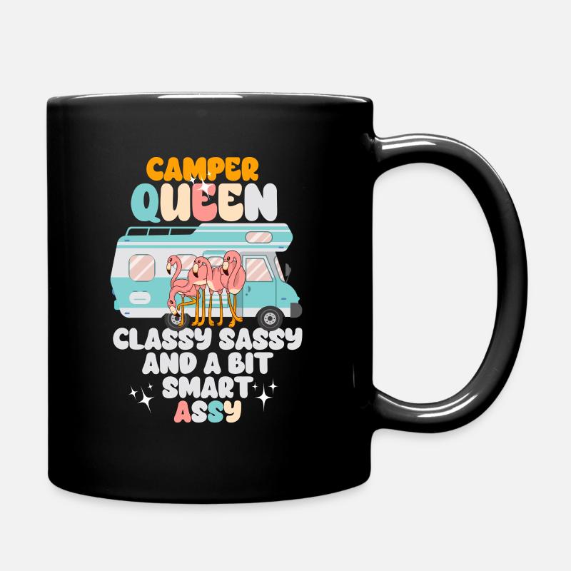 Camper Queen Classy Frech Und ein bisschen Smart Assy - Tasse einfarbig - Schwarz