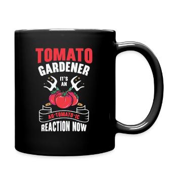 Tomato Gardening Lover Lustiger Gärtner - Tasse einfarbig - Schwarz - Rechts