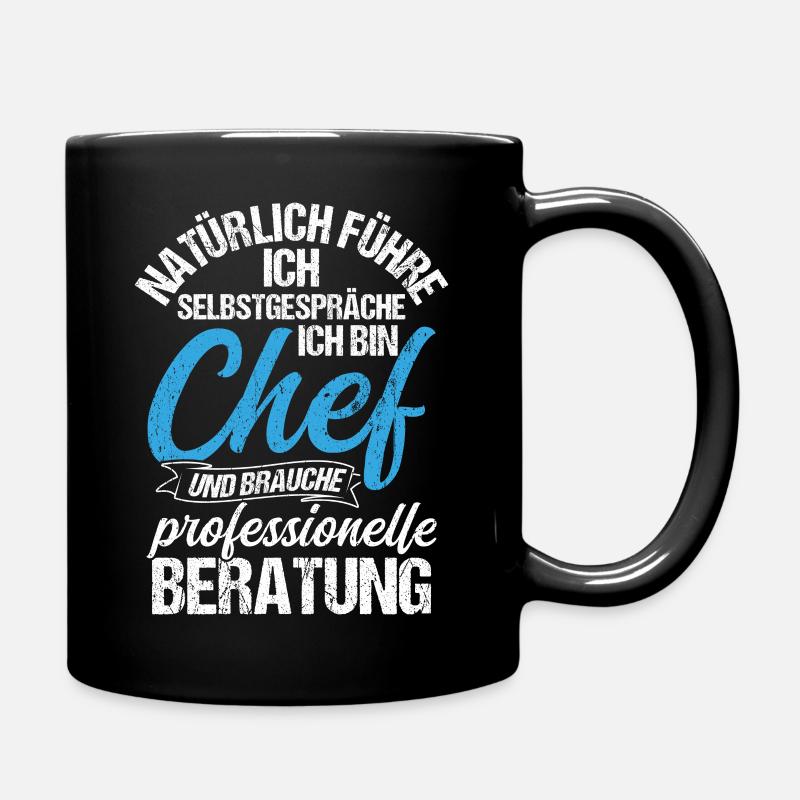 Natürlich Führe Ich Selbstgespräche Ich Bin Chef - - Tasse einfarbig - Schwarz