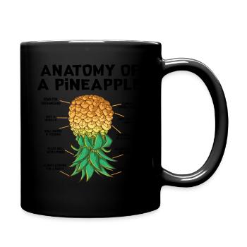 Anatomy Of A Pineapple Funny Upside Down Pineapple - Full Colour Mug - black - Right