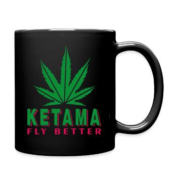 KETAMA fliegt besser - Tasse einfarbig - Schwarz - Rechts