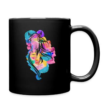 Buntes Pferd Wpap Art Geometrische Pop Art - Tasse einfarbig - Schwarz - Rechts