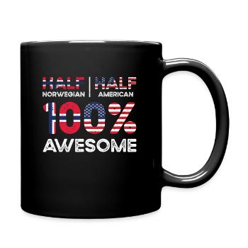 Geboren Norwegisch Norwegen Amerikanisch USA - Tasse einfarbig - Schwarz - Rechts