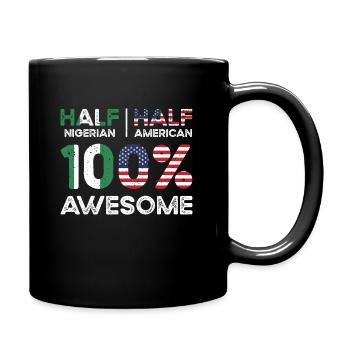 Born Nigerian Nigeria American USA Citizenship - Full Colour Mug - black - Right
