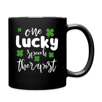 ein glücklicher Logopäde St. Patricks Day Rede - Tasse einfarbig - Schwarz - Rechts