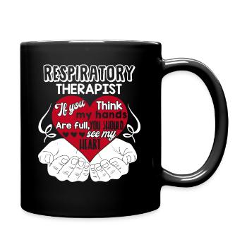 Respiratory Therapist Respiratory Therapist Heart - Full Colour Mug - black - Right