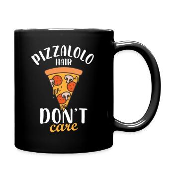 Pizzalolo hair don't care Design for a pizza lover - Full Colour Mug - black - Right