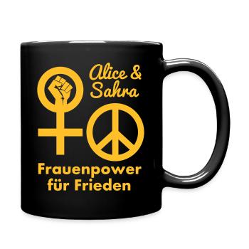 Mit Frauenpower für den Frieden - Tasse einfarbig - Schwarz - Rechts