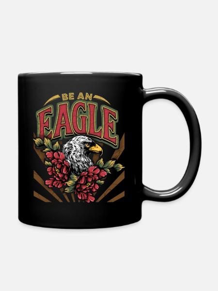 Vintage-Adler, Adler-Eagle, Spruch, Be-An-Eagle - Tasse einfarbig - Schwarz