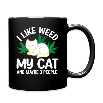 I Like Weed and Cat - Full Colour Mug - black - Right