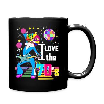 Einhorn Humor 70er Jahre Vintage Disco - Tasse einfarbig - Schwarz - Rechts