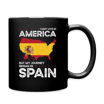 Geboren Spanisch Spanien Amerikanisch USA - Tasse einfarbig - Schwarz - Rechts