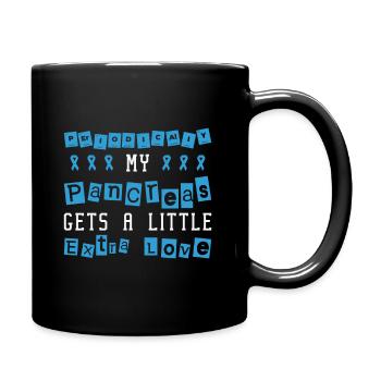 Diabetische Bauchspeicheldrüse - Tasse einfarbig - Schwarz - Rechts