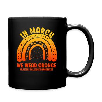 Im März tragen wir Orange - Tasse einfarbig - Schwarz - Rechts