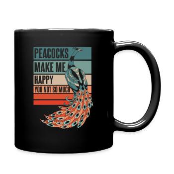 Paon Oiseau Animal Paons - Mug uni - noir - Droite
