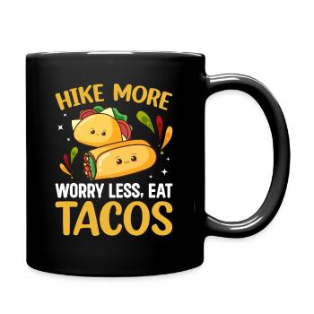 Hike More Eat Taco Hiking and Tacos - Full Colour Mug - black - Right