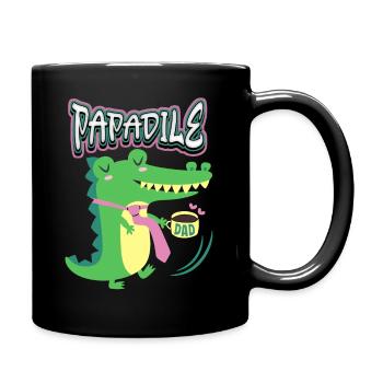 Papa père, crocodile crocodile disant Fête des pères - Mug uni - noir - Droite