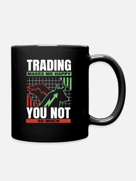Aktienhandel Trader Börse Trading Aktien - Tasse einfarbig - Schwarz