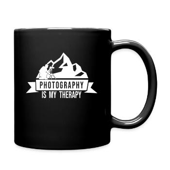 PHOTOGRAPHY IS MY THERAPY - Photographer Mountains Nature - Full Colour Mug - black - Right