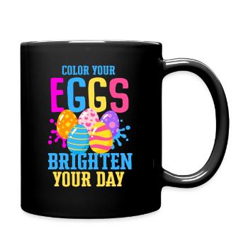 Easter Colorful Egg Dye Rabbit Egg Hunt - Full Colour Mug - black - Right