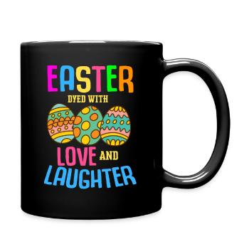 Easter Colorful Egg Dye Rabbit Egg Hunt - Full Colour Mug - black - Right