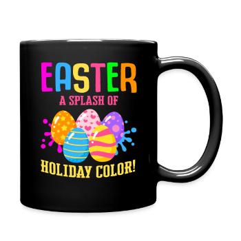Easter Colorful Egg Dye Rabbit Egg Hunt - Full Colour Mug - black - Right