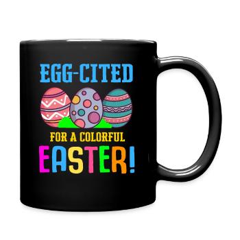 Easter Colorful Egg Dye Rabbit Egg Hunt - Full Colour Mug - black - Right