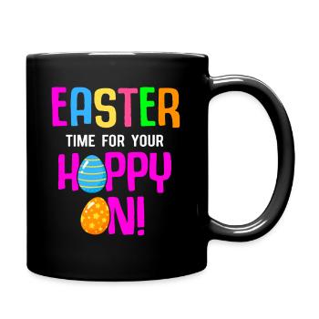 Lapin de Pâques Lapin de Pâques Fleurs Oeufs - Mug uni - noir - Droite