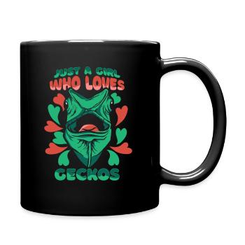 Gecko Geckos Echse - Tasse einfarbig - Schwarz - Rechts