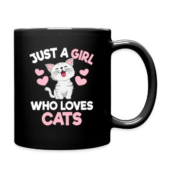 Juste une fille qui aime les chats Chat amoureux Mignon Cata chat - Mug uni - noir - Droite