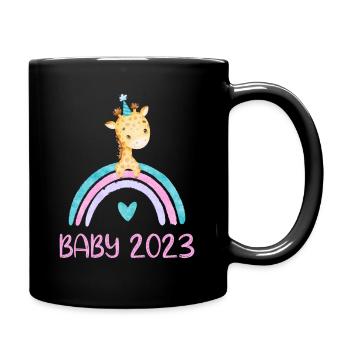 Baby 2023 Niedliche Giraffe - Tasse einfarbig - Schwarz - Rechts