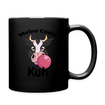 Kuh Lüstig - Tasse einfarbig - Schwarz - Rechts