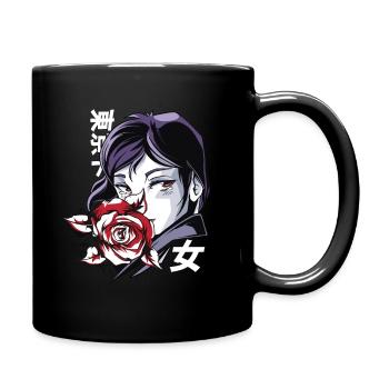 ANIME WOMAN ROSE I MANGA - Tasse einfarbig - Schwarz - Rechts