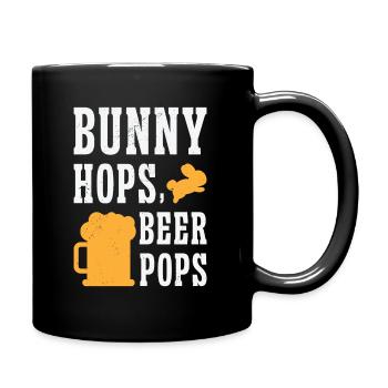 Osterhasen Biertrinker Ferienkaninchen - Tasse einfarbig - Schwarz - Rechts