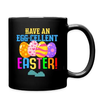 Easter Colorful Egg Dye Rabbit Egg Hunt - Full Colour Mug - black - Right