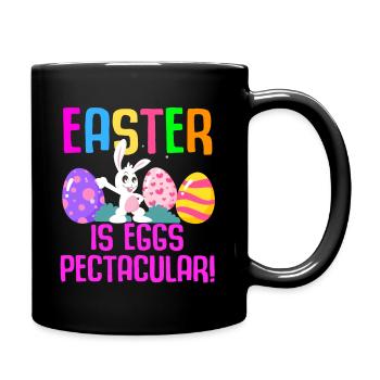 Lapin de Pâques Lapin de Pâques Fleurs Oeufs - Mug uni - noir - Droite