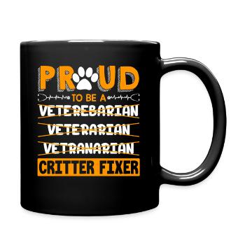 Veterinarian Veterinarian Proud - Full Colour Mug - black - Right