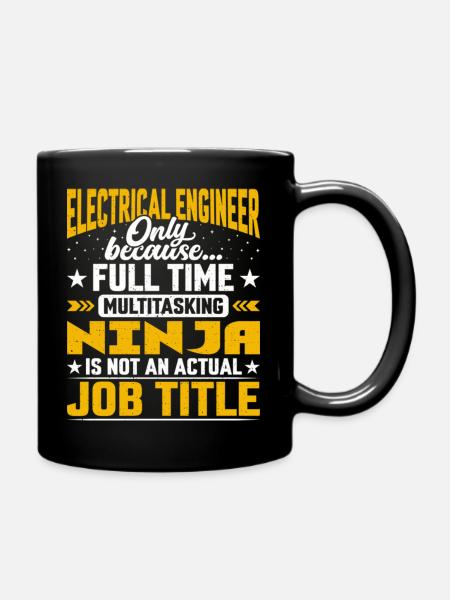 Electrical Engineer Job Title Electrical Technicia - Full Colour Mug - black
