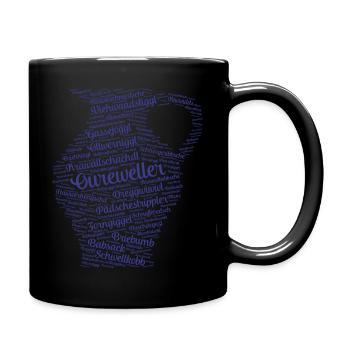 Bembel blau - Tasse einfarbig - Schwarz - Rechts