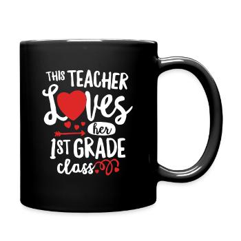 This Teacher Loves 1st Grade Class Valentines Day - Full Colour Mug - black - Right