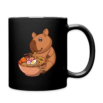 Capybara Japanische Nudelsuppe - Tasse einfarbig - Schwarz - Rechts