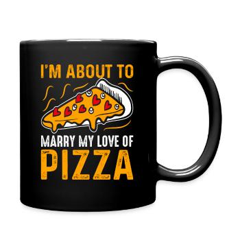 Pizza Love Addiction Cheese Pizza Wedding - Full Colour Mug - black - Right