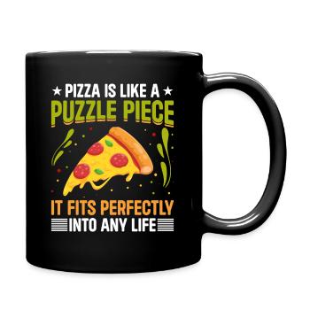 Pizza Pizza Slice Puzzle - Full Colour Mug - black - Right