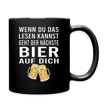 Vatertag Himmelfahrt Bier Nachbar Nachbarn Saufen - Tasse einfarbig - Schwarz - Rechts